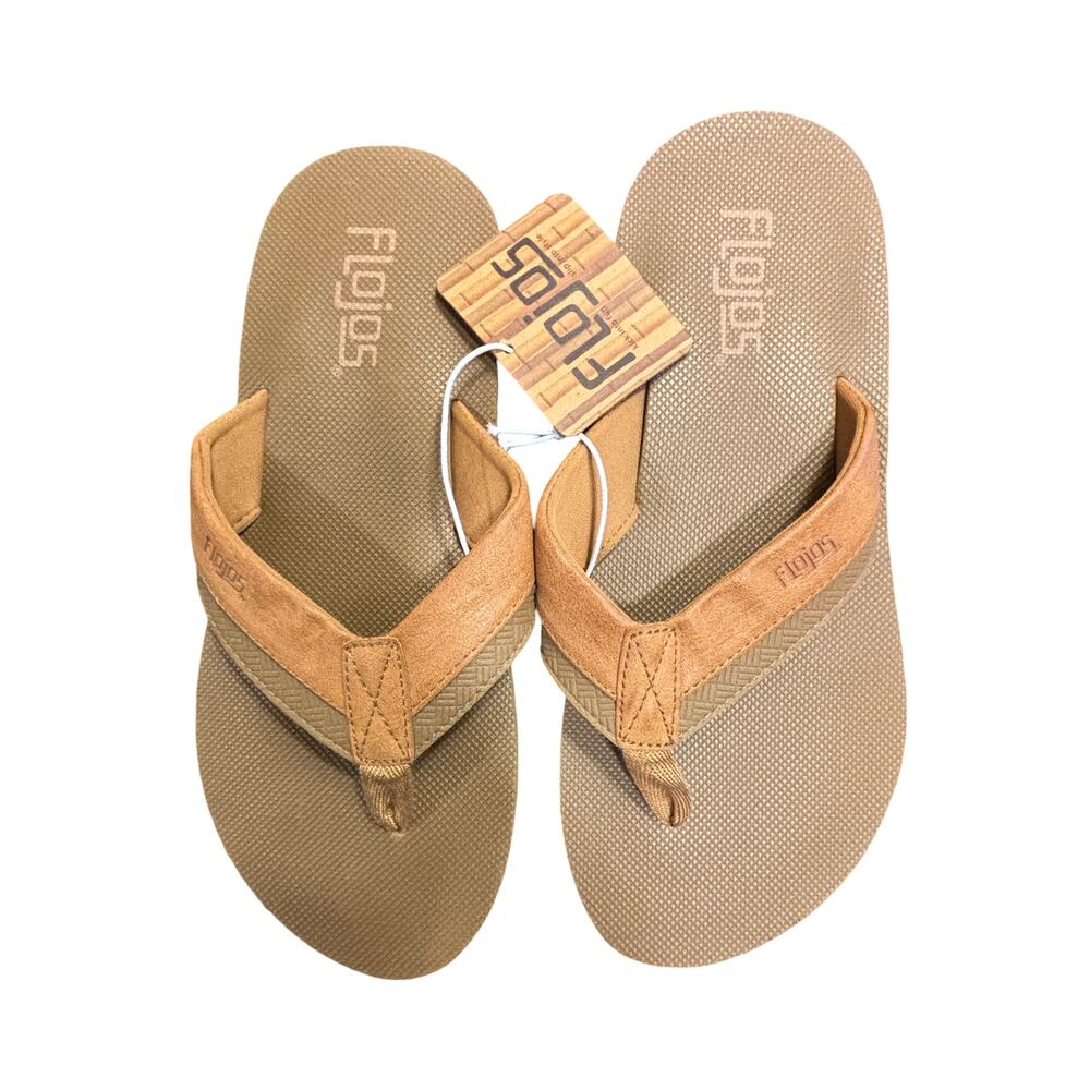 Men's Flojos Portola Flip Flop Sandals - Brown (US 8) - Picture 1 of 6